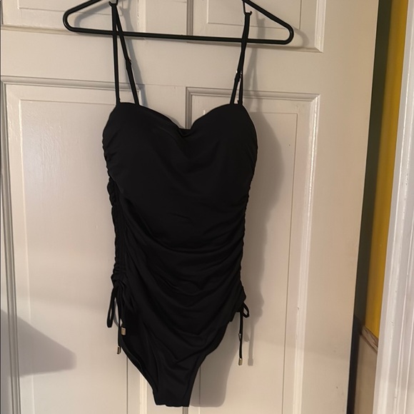 La Blanca Black One Piece Swimsuit with Adjustable Ruching - Picture 1 of 7